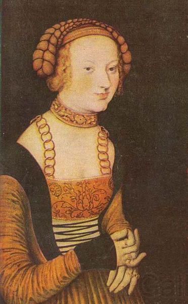 Lucas Cranach The Princesses Sibylla, Emilia and Sidonia of Saxony (Detail of portrait of Sidonia